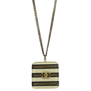 Chanel Gold Square Chain Pendant Necklace 06A 125122