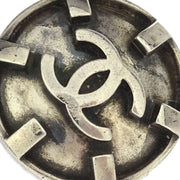 Chanel Button Earrings Clip-On Silver 96P 125134