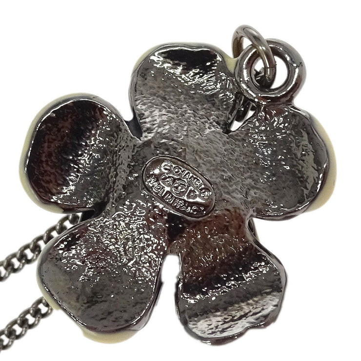 Chanel Flower Pendant Necklace Silver 06P 125135