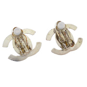 Chanel CC Turnlock Earrings Clip-On Silver Small 96A 125136