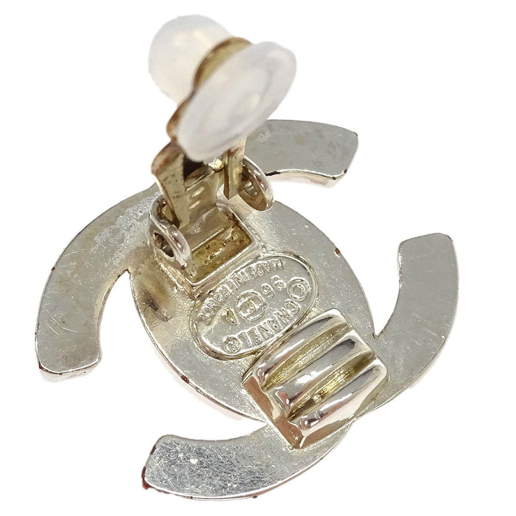 Chanel CC Turnlock Earrings Clip-On Silver Small 96A 125136