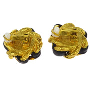 Chanel Artificial Pearl Button Earrings Clip-On Gold 93A 125137
