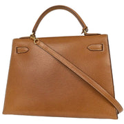Hermes Natural Pigskin Kelly 32 Sellier Handbag 5 Circle:X 125138