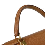 Hermes Natural Pigskin Kelly 32 Sellier Handbag 5 Circle:X 125138