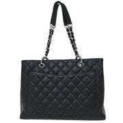 Chanel Black Calfskin Grand Shopping Tote GST Chain Handbag 125139