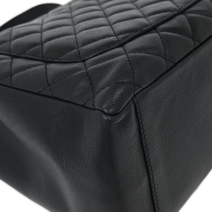 Chanel Black Calfskin Grand Shopping Tote GST Chain Handbag 125139