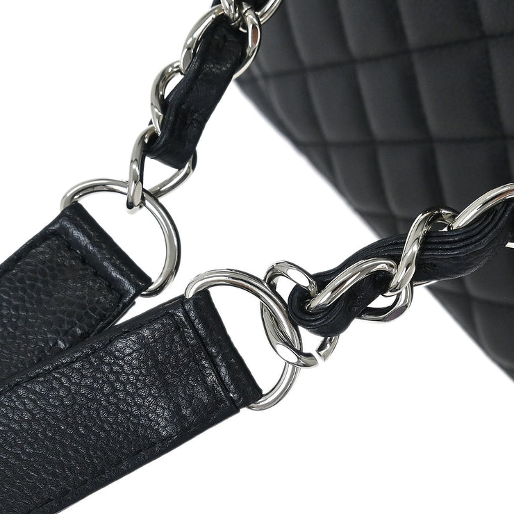 Chanel Black Calfskin Grand Shopping Tote GST Chain Handbag 125139