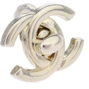 Chanel CC Turnlock Earrings Clip-On Silver Small 97P 125143
