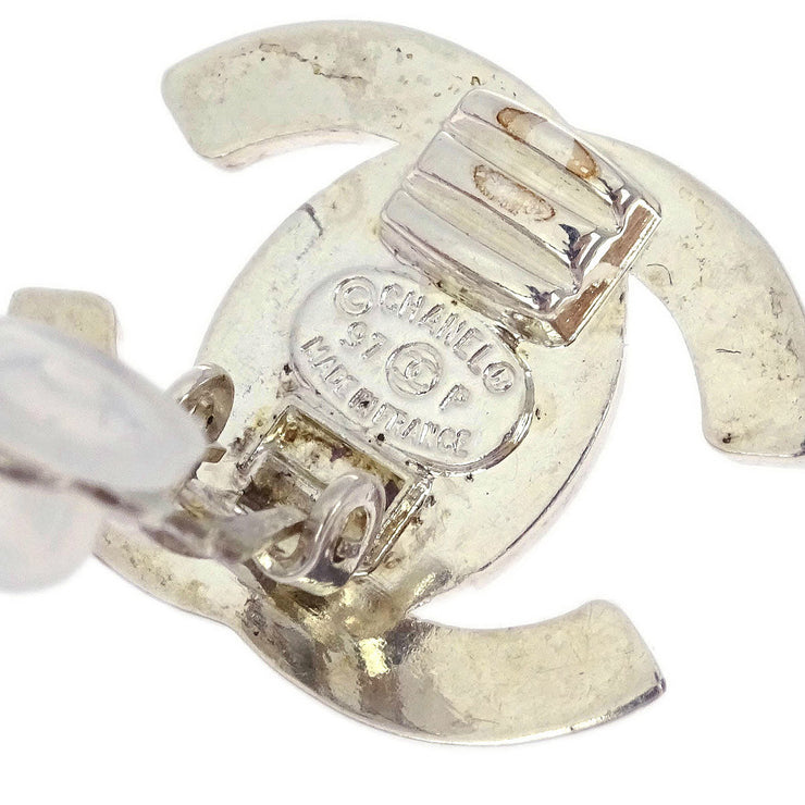 Chanel CC Turnlock Earrings Clip-On Silver Small 97P 125143