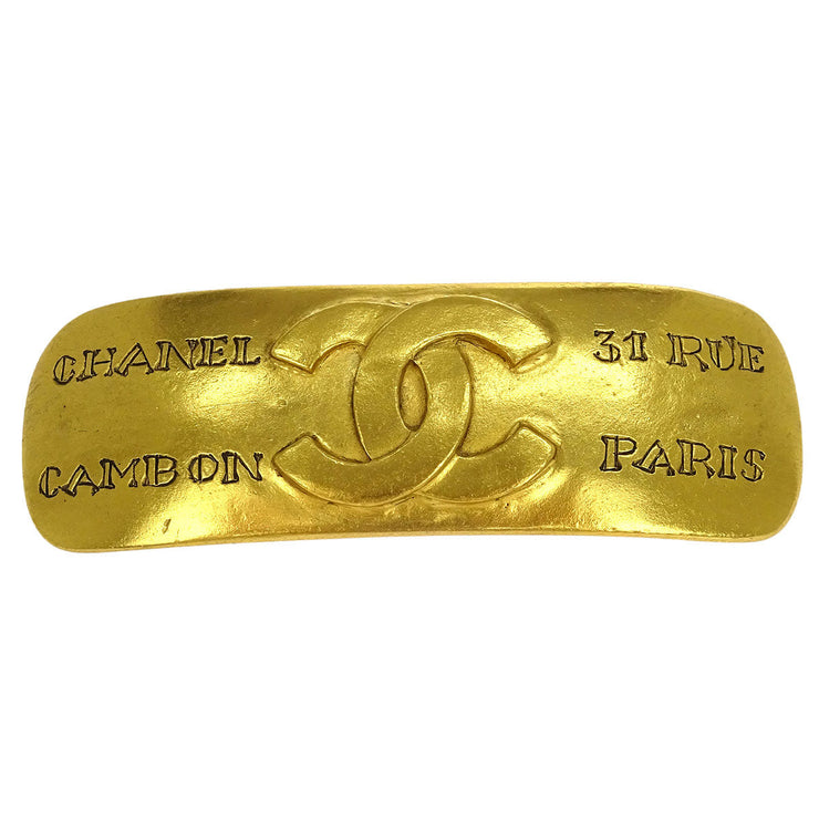Chanel Hair Clip Barrette Hair Accessories Gold 99A 125145