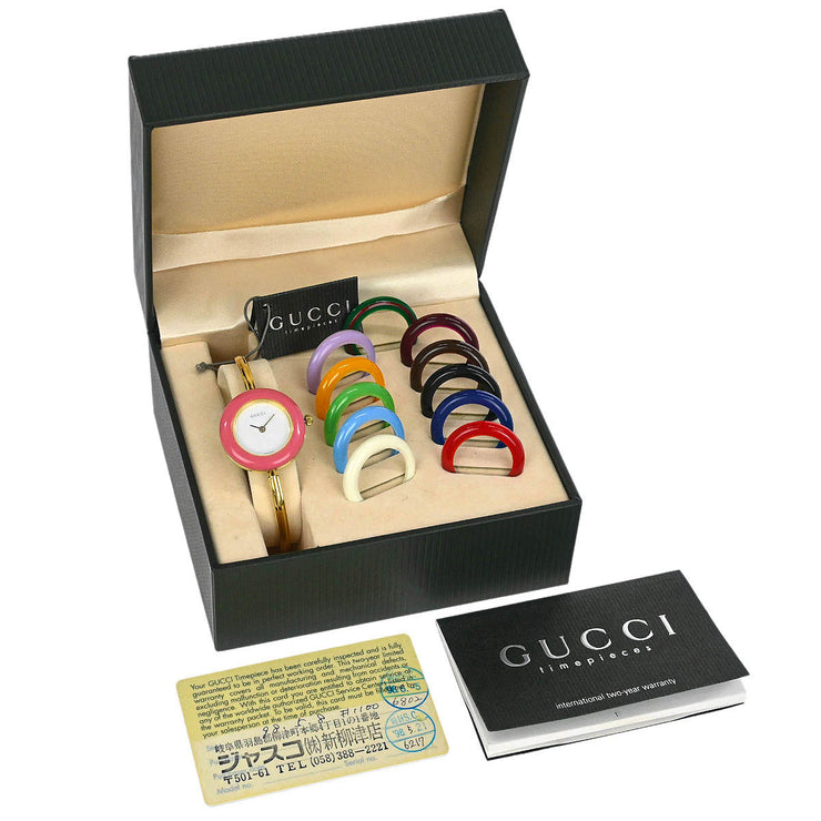 Gucci 11/12.2 Change Bezel Chameleon Quartz Watch SS 125158