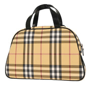 Burberry Beige Black PVC Burberry Check Handbag 125164