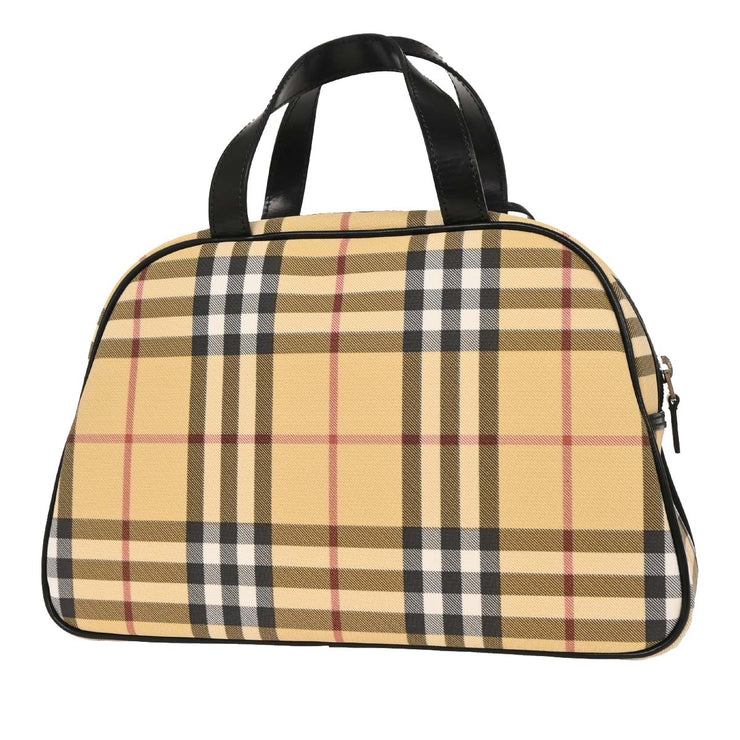 Burberry Beige Black PVC Burberry Check Handbag 125164