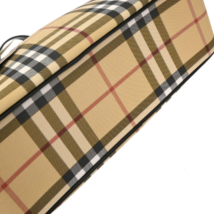 Burberry Beige Black PVC Burberry Check Handbag 125164