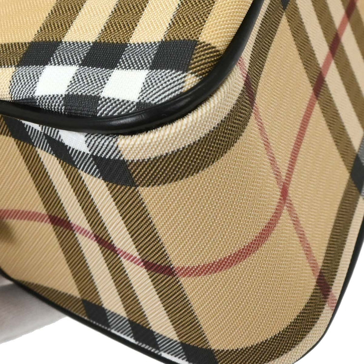 Burberry Beige Black PVC Burberry Check Handbag 125164