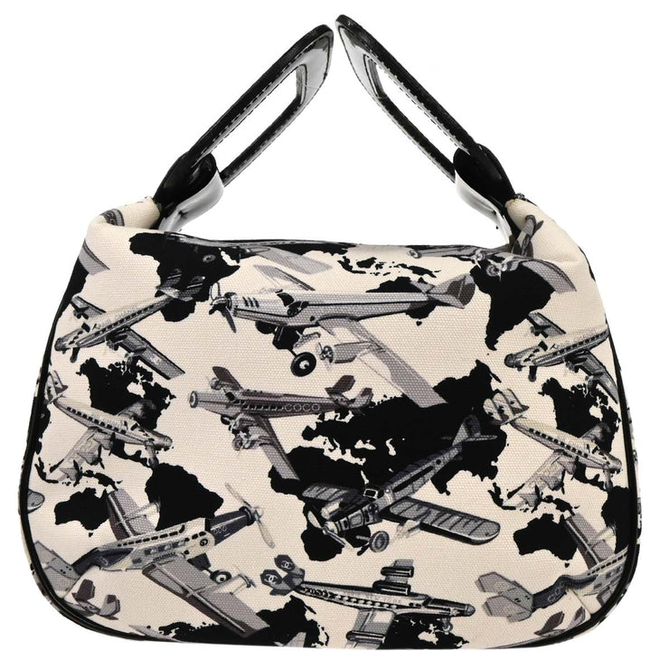 Chanel White Canvas Handbag 125166