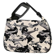 Chanel White Canvas Handbag 125166