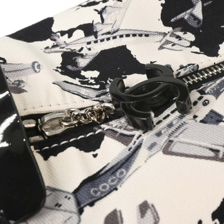 Chanel White Canvas Handbag 125166