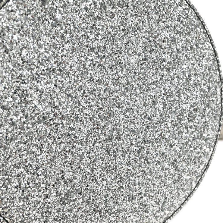 Chanel Metallic Silver Patent Leather Round Chain Shoulder Bag 125168