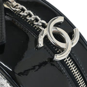 Chanel Metallic Silver Patent Leather Round Chain Shoulder Bag 125168