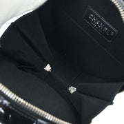 Chanel Metallic Silver Patent Leather Round Chain Shoulder Bag 125168