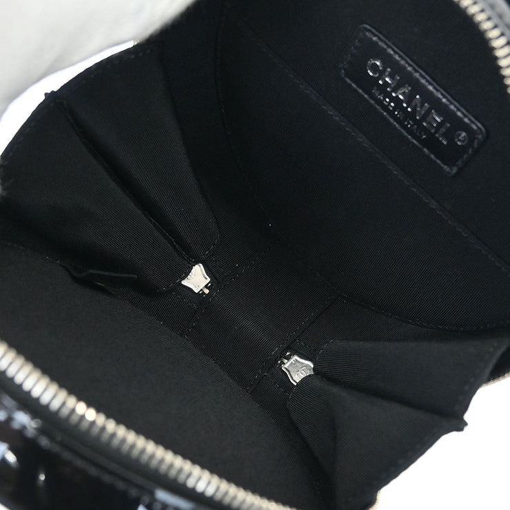 Chanel Metallic Silver Patent Leather Round Chain Shoulder Bag 125168