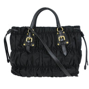Prada Black Nylon 2way Tote Handbag 14 125174