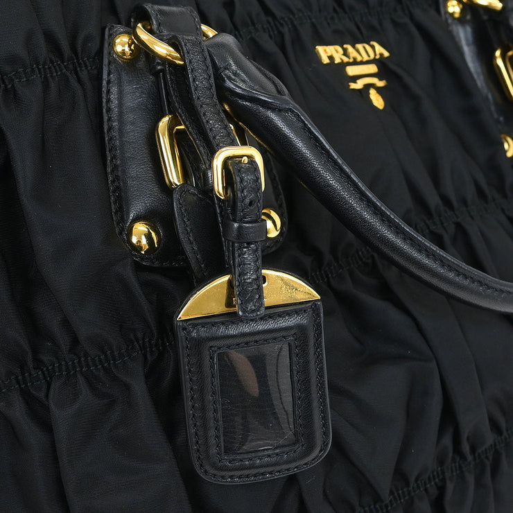 Prada Black Nylon 2way Tote Handbag 14 125174