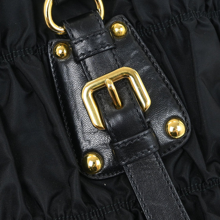 Prada Black Nylon 2way Tote Handbag 14 125174