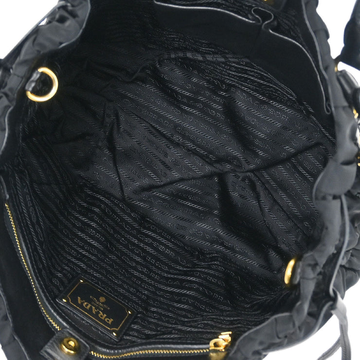 Prada Black Nylon 2way Tote Handbag 14 125174