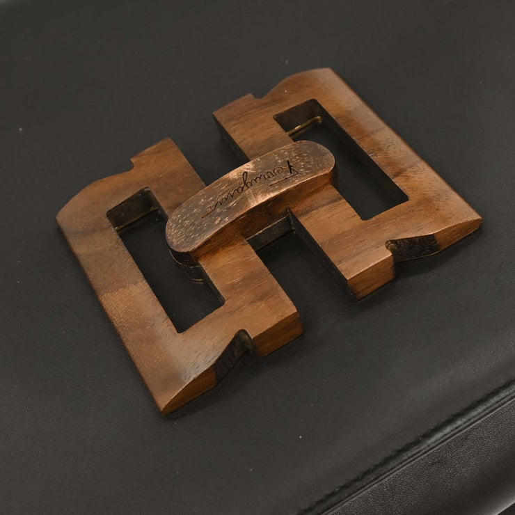 Salvatore Ferragamo Black Leather Shoulder Bag E 21 7723 125179