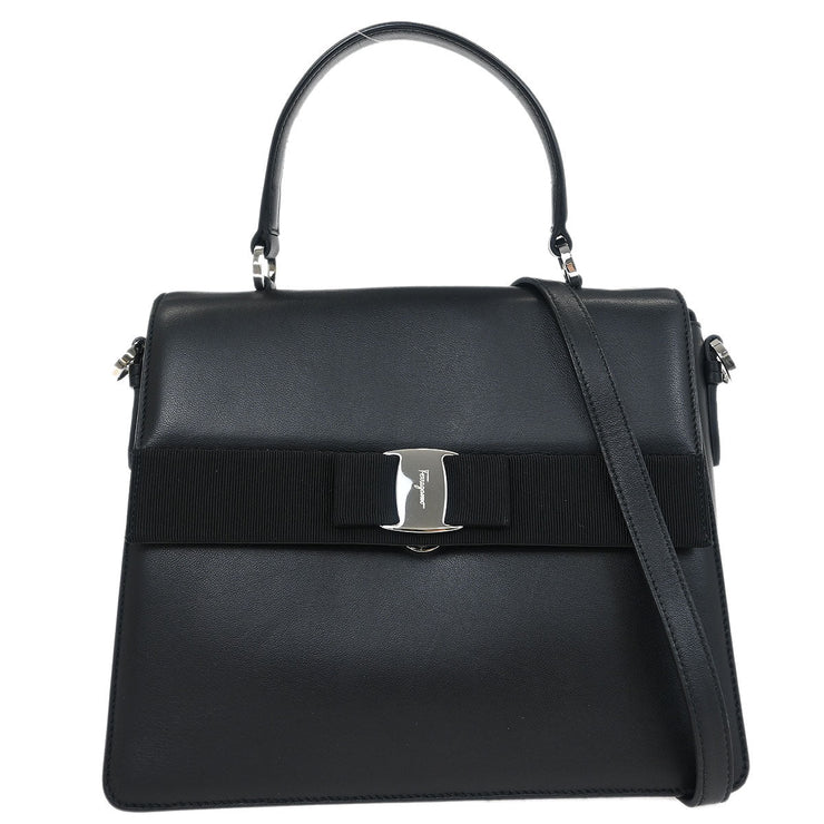 Salvatore Ferragamo Black Vara 2way Handbag AU-21/D846 125185