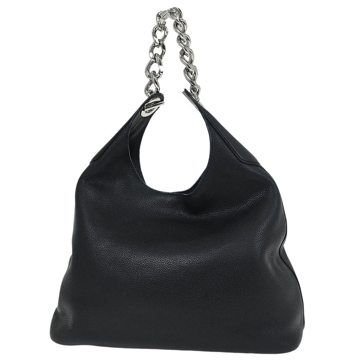 Prada Black Leather Hobo Handbag 31/I 125188
