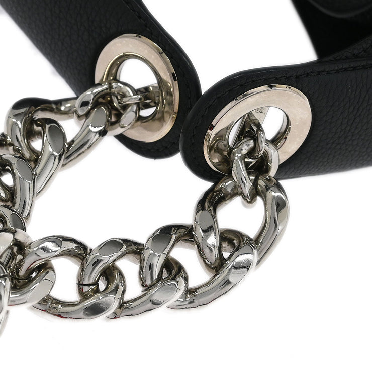 Prada Black Leather Hobo Handbag 31/I 125188