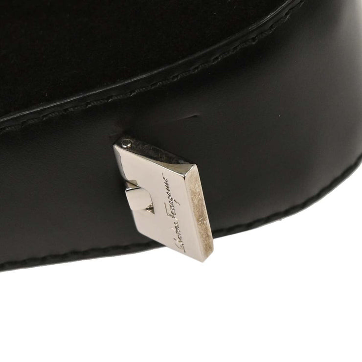 Salvatore Ferragamo Black Suede Handbag EE-21 1235 125189