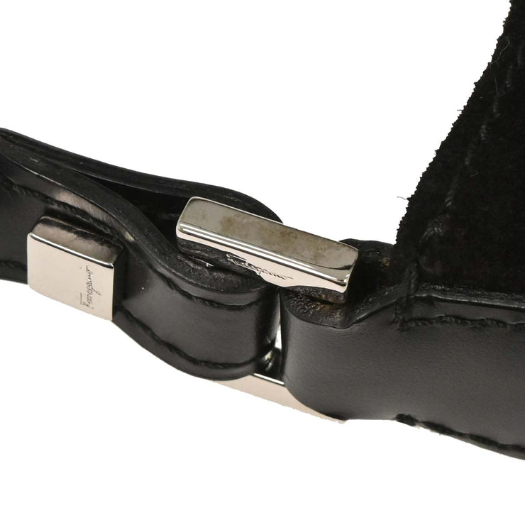 Salvatore Ferragamo Black Suede Handbag EE-21 1235 125189