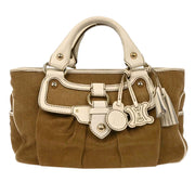 Celine * Brown Canvas Handbag SC-SA-1016 125190