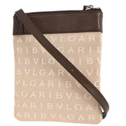Bvlgari Beige Canvas Logomania Shoulder Bag ABEBEG 125193