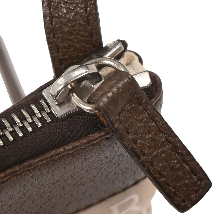 Bvlgari Beige Canvas Logomania Shoulder Bag ABEBEG 125193