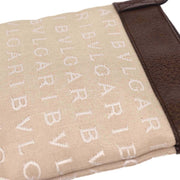 Bvlgari Beige Canvas Logomania Shoulder Bag ABEBEG 125193