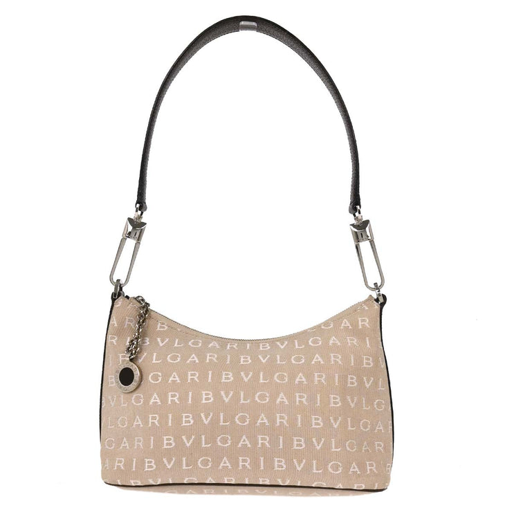 Bvlgari Beige Canvas Logomania Handbag APEBER 125194