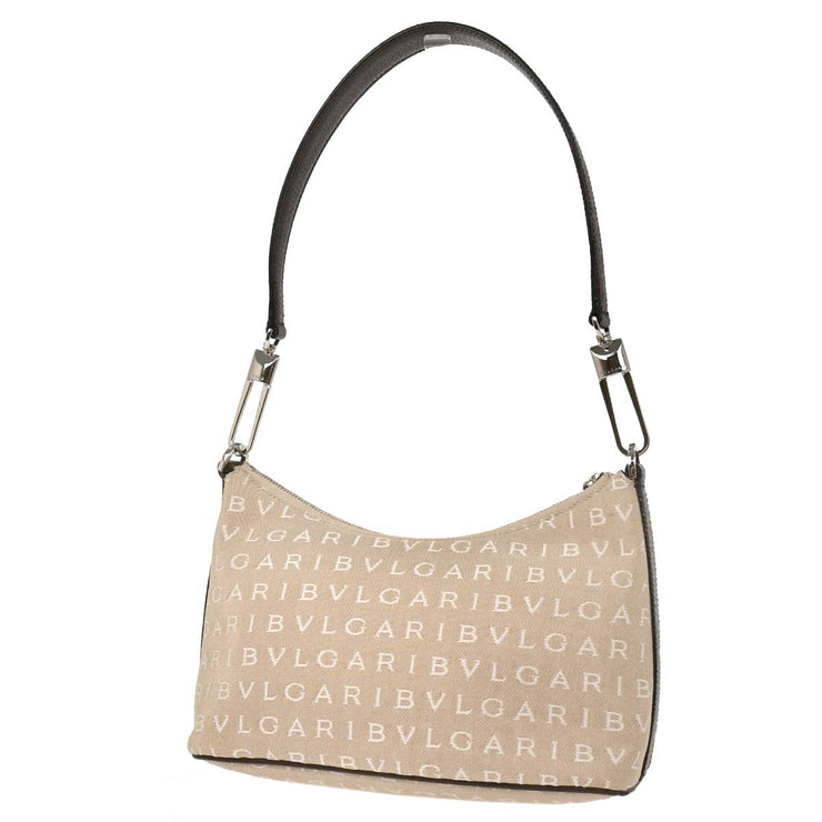 Bvlgari Beige Canvas Logomania Handbag APEBER 125194