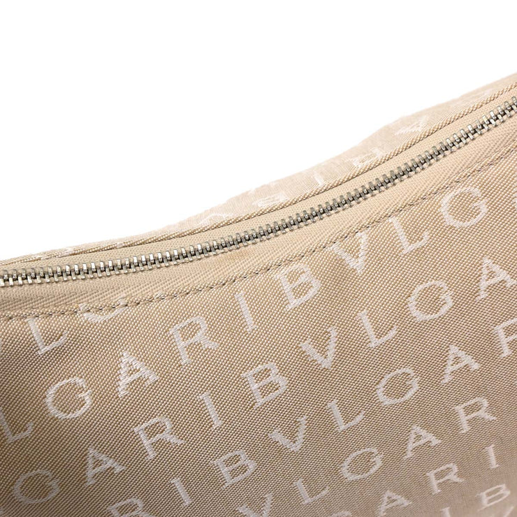 Bvlgari Beige Canvas Logomania Handbag APEBER 125194