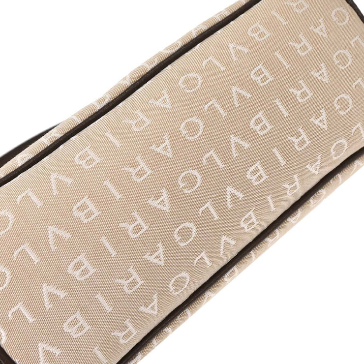 Bvlgari Beige Canvas Logomania Handbag APEBER 125194