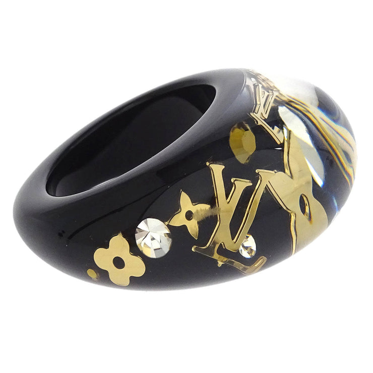 Louis Vuitton Black Berg Inclusion Ring M65308 #L #56 GA0161 125202