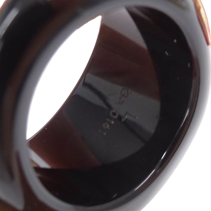 Louis Vuitton Black Berg Inclusion Ring M65308 #L #56 GA0161 125202