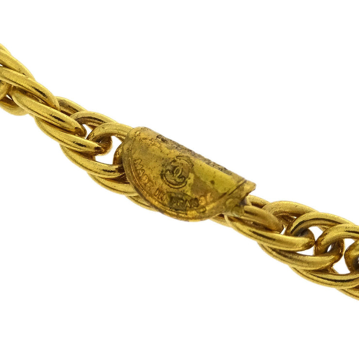 Chanel CC Chain Pendant Necklace Rhinestone Gold 125204