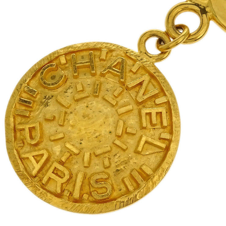 Chanel Brooch Pin Gold CC Medallion Dangle 96P 125205