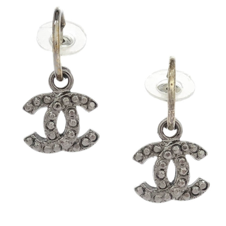 Chanel Piercing Dangle Earrings Silver CC 06A 125207