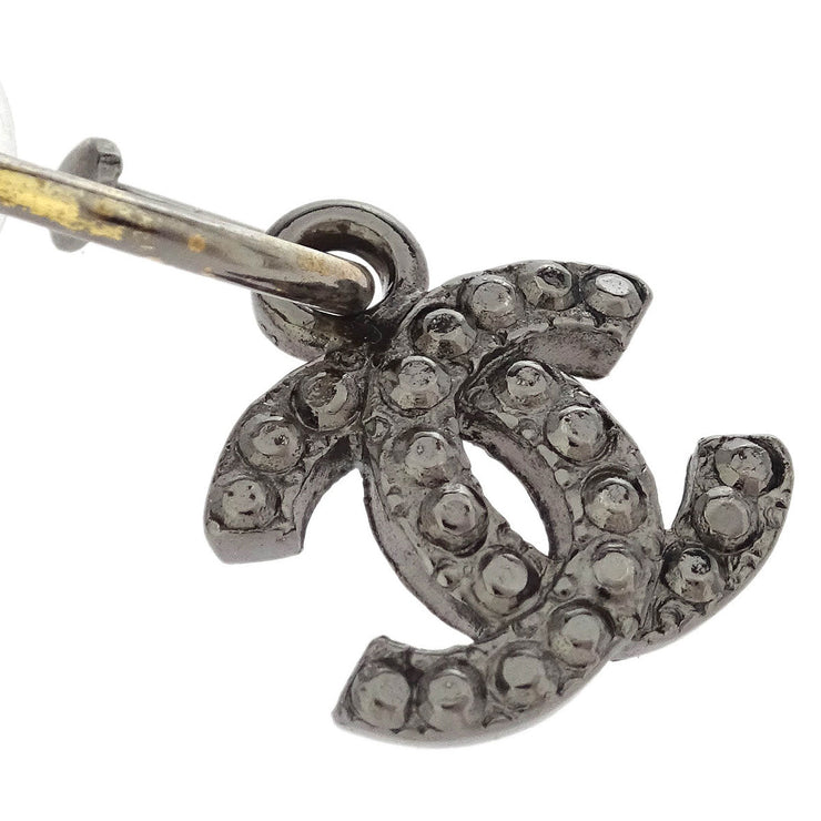 Chanel Piercing Dangle Earrings Silver CC 06A 125207